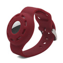 Anti-scratch Shockproof Silicone Bracelet Strap Protective Cover Case For AirTag(Wine Red)