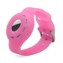 Anti-scratch Shockproof Silicone Bracelet Strap Protective Cover Case For AirTag(Rose Red Fluorescent)