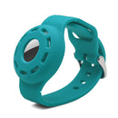 Anti-scratch Shockproof Silicone Bracelet Strap Protective Cover Case For AirTag(Lake Blue)