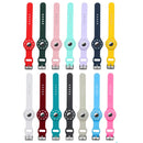 Anti-scratch Shockproof Silicone Bracelet Strap Protective Cover Case For AirTag(Rose Red Fluorescent)