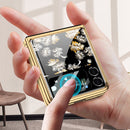 For Samsung Galaxy Z Flip3 5G GKK Floral Pattern Electroplating Painted Glass Case(Floral 01)