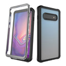 For Samsung Galaxy S10 Waterproof Dustproof Shockproof Transparent Acrylic Protective Case(Black)