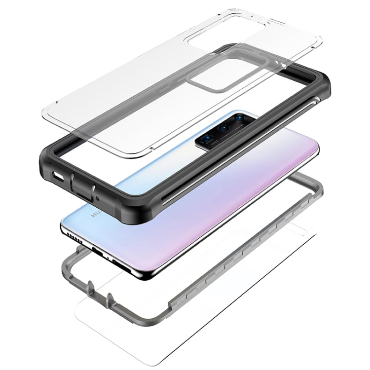 For Huawei P40 Pro Waterproof Dustproof Shockproof Transparent Acrylic Protective Case(Black)