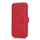 Push Window Double Buckle PU + Silicone Horizontal Flip Leather Case with Holder & Card Slot For iPhone XR(Red)