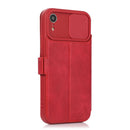 Push Window Double Buckle PU + Silicone Horizontal Flip Leather Case with Holder & Card Slot For iPhone XR(Red)