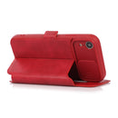 Push Window Double Buckle PU + Silicone Horizontal Flip Leather Case with Holder & Card Slot For iPhone XR(Red)