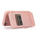 Push Window Double Buckle PU + Silicone Horizontal Flip Leather Case with Holder & Card Slot For iPhone XR(Rose Gold)