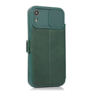 Push Window Double Buckle PU + Silicone Horizontal Flip Leather Case with Holder & Card Slot For iPhone XR(Green)