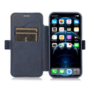Push Window Double Buckle PU + Silicone Horizontal Flip Leather Case with Holder & Card Slot For iPhone XR(Blue)