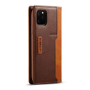 For iPhone 11 Pro LC.IMEEKE LC-001 Series PU + TPU Color Matching Frosted Horizontal Flip Leather Case with Holder & Card Slot(Brown)
