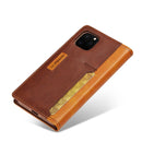 For iPhone 11 Pro LC.IMEEKE LC-001 Series PU + TPU Color Matching Frosted Horizontal Flip Leather Case with Holder & Card Slot(Brown)