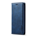 For iPhone 11 Pro Max LC.IMEEKE LC-001 Series PU + TPU Color Matching Frosted Horizontal Flip Leather Case with Holder & Card Slot(Blue)
