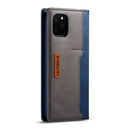 For iPhone 11 Pro Max LC.IMEEKE LC-001 Series PU + TPU Color Matching Frosted Horizontal Flip Leather Case with Holder & Card Slot(Blue)