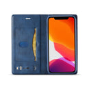 For iPhone 11 Pro Max LC.IMEEKE LC-001 Series PU + TPU Color Matching Frosted Horizontal Flip Leather Case with Holder & Card Slot(Blue)