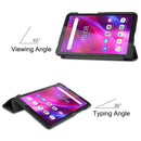 For Lenovo Tab M7 3rd Gen Custer Texture Horizontal Flip Leather Case with Three-folding Holder(Black)