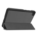 For Lenovo Tab M7 3rd Gen Custer Texture Horizontal Flip Leather Case with Three-folding Holder(Grey)