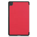 For Lenovo Tab M7 3rd Gen Custer Texture Horizontal Flip Leather Case with Three-folding Holder(Red)