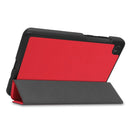 For Lenovo Tab M7 3rd Gen Custer Texture Horizontal Flip Leather Case with Three-folding Holder(Red)