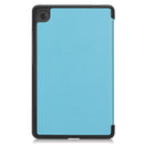 For Lenovo Tab M7 3rd Gen Custer Texture Horizontal Flip Leather Case with Three-folding Holder(Sky Blue)