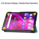 For Lenovo Tab M7 3rd Gen Custer Texture Horizontal Flip Leather Case with Three-folding Holder(Sky Blue)