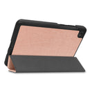 For Lenovo Tab M7 3rd Gen Custer Texture Horizontal Flip Leather Case with Three-folding Holder(Rose Gold)