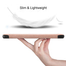 For Lenovo Tab M7 3rd Gen Custer Texture Horizontal Flip Leather Case with Three-folding Holder(Rose Gold)