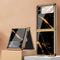 For Samsung Galaxy Z Flip3 5G GKK Electroplating Painted Glass Case(Gold Line Black)