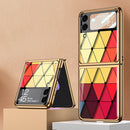 For Samsung Galaxy Z Flip3 5G GKK Electroplating Painted Glass Case(Diamond Red)