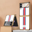 For Samsung Galaxy Z Flip3 5G GKK Electroplating Painted Glass Case(White)