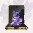 For Samsung Galaxy Z Flip3 5G GKK Electroplating Painted Glass Case(Gold Thread Yellow)