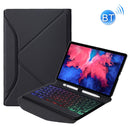 BM12S Backlight Edition Diamond Texture Detachable Bluetooth Keyboard Leather Tablet Case with Pen Slot & Triangular Back Support For Lenovo Pad Plus 11 inch TB-J607F / Tab P11 11 inch TB-J606F(Black)