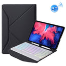 BM12S Backlight Edition Diamond Texture Detachable Bluetooth Keyboard Leather Tablet Case with Pen Slot & Triangular Back Support For Lenovo Pad Plus 11 inch TB-J607F / Tab P11 11 inch TB-J606F(Black White)