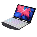 BM12S Backlight Edition Diamond Texture Detachable Bluetooth Keyboard Leather Tablet Case with Pen Slot & Triangular Back Support For Lenovo Pad Plus 11 inch TB-J607F / Tab P11 11 inch TB-J606F(Black White)