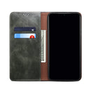 For OPPO Realme C21Y Simple Wax Crazy Horse Texture Horizontal Flip Leather Case with Card Slots & Holder(Dark Green)