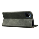 For OPPO Realme C21Y Simple Wax Crazy Horse Texture Horizontal Flip Leather Case with Card Slots & Holder(Dark Green)