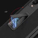 For Samsung Galaxy Z Fold3 5G GKK Ultra-thin Shockproof Leather Protective Case, with Holder(Limited White)