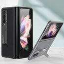 For Samsung Galaxy Z Fold3 5G GKK Ultra-thin Shockproof Leather Protective Case, with Holder(Black)