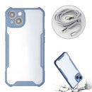 Acrylic + Color TPU Shockproof Case with Neck Lanyard For iPhone 13 mini(Milk Grey)