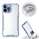 Acrylic + Color TPU Shockproof Case with Neck Lanyard For iPhone 13 Pro Max(Milk Grey)