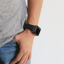 For Apple Watch Series 7 41mm / 6 & SE & 5 & 4 40mm / 3 & 2 & 1 38mm Oil Wax Genuine Leather Strap Watch Band(Black)