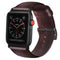 For Apple Watch Series 7 41mm / 6 & SE & 5 & 4 40mm / 3 & 2 & 1 38mm Oil Wax Genuine Leather Strap Watch Band(Red Brown)