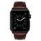 For Apple Watch Series 7 41mm / 6 & SE & 5 & 4 40mm / 3 & 2 & 1 38mm Oil Wax Genuine Leather Strap Watch Band(Red Brown)