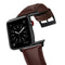 For Apple Watch Series 7 41mm / 6 & SE & 5 & 4 40mm / 3 & 2 & 1 38mm Oil Wax Genuine Leather Strap Watch Band(Red Brown)