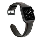 For Apple Watch Series 7 41mm / 6 & SE & 5 & 4 40mm / 3 & 2 & 1 38mm Oil Wax Genuine Leather Strap Watch Band(Dark Brown)