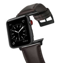 For Apple Watch Series 7 41mm / 6 & SE & 5 & 4 40mm / 3 & 2 & 1 38mm Oil Wax Genuine Leather Strap Watch Band(Dark Brown)