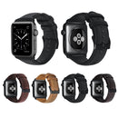 For Apple Watch Series 7 41mm / 6 & SE & 5 & 4 40mm / 3 & 2 & 1 38mm Oil Wax Genuine Leather Strap Watch Band(Black)