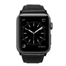 For Apple Watch Series 7 45mm / 6 & SE & 5 & 4 44mm / 3 & 2 & 1 42mm Oil Wax Genuine Leather Strap Watch Band(Black)