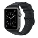 For Apple Watch Series 7 45mm / 6 & SE & 5 & 4 44mm / 3 & 2 & 1 42mm Oil Wax Genuine Leather Strap Watch Band(Black)