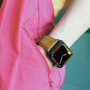 For Apple Watch Series 7 45mm / 6 & SE & 5 & 4 44mm / 3 & 2 & 1 42mm Oil Wax Genuine Leather Strap Watch Band(Yellow Brown)