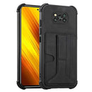 For Xiaomi Poco X3 NFC / Poco X3 / Poco X3 Pro Dream PU + TPU Four-corner Shockproof Back Cover Case with Card Slots & Holder(Black)